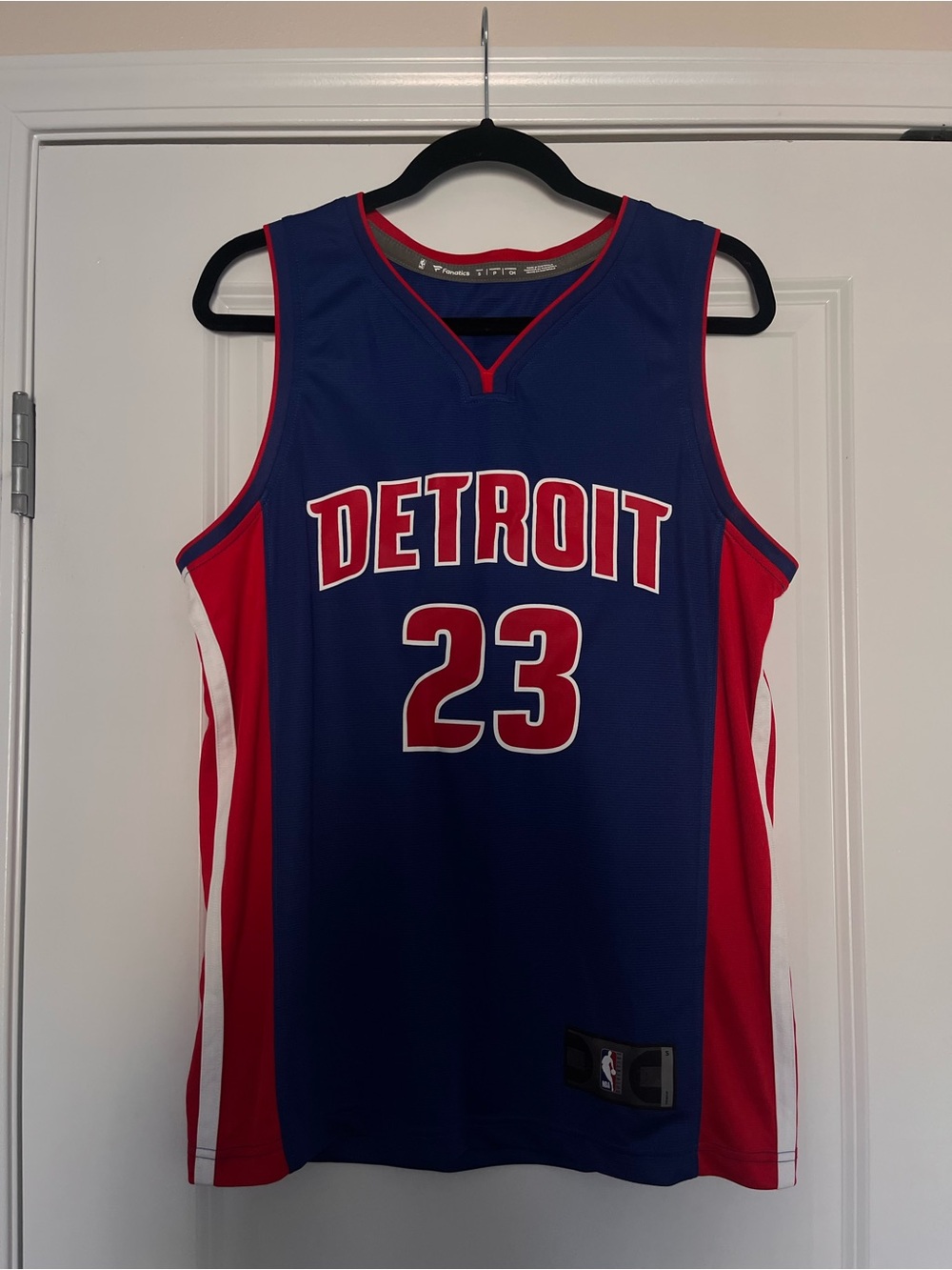 Men’s Fanatics Detroit Blue and Red #23 Basketball Jersey